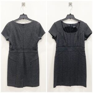 Pink Tartan Gray Wool Sheath Dress Short Sleeve 10